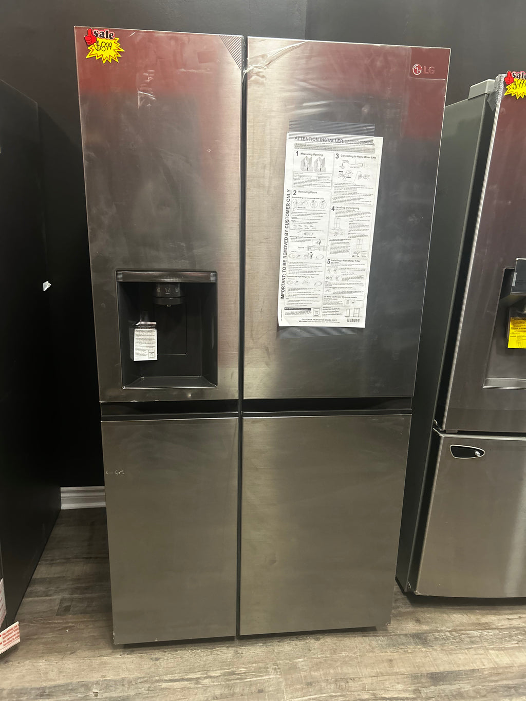 36" LG Side By Side Refrigerator