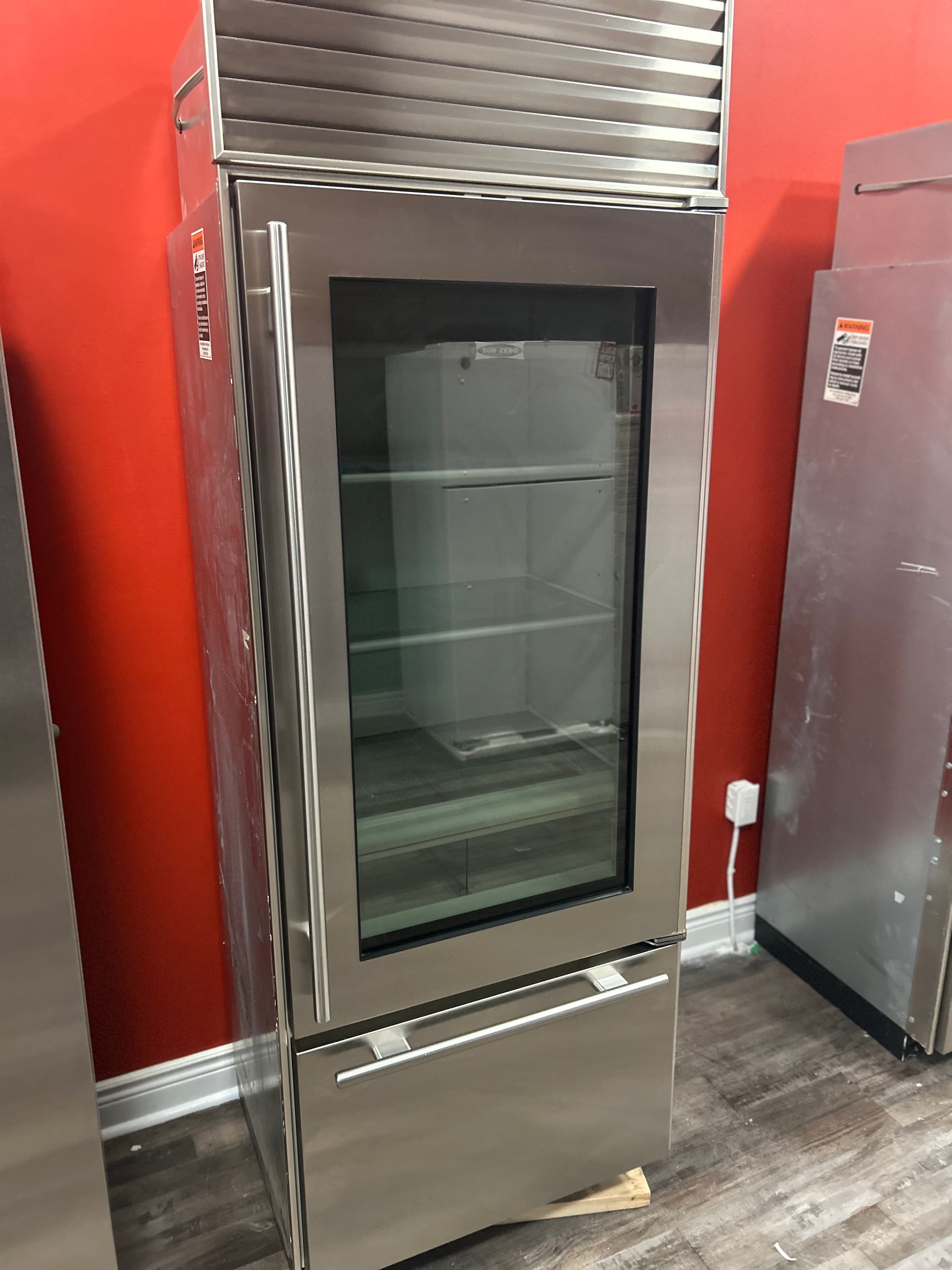 30" Subzero Glass Door Refrigerator