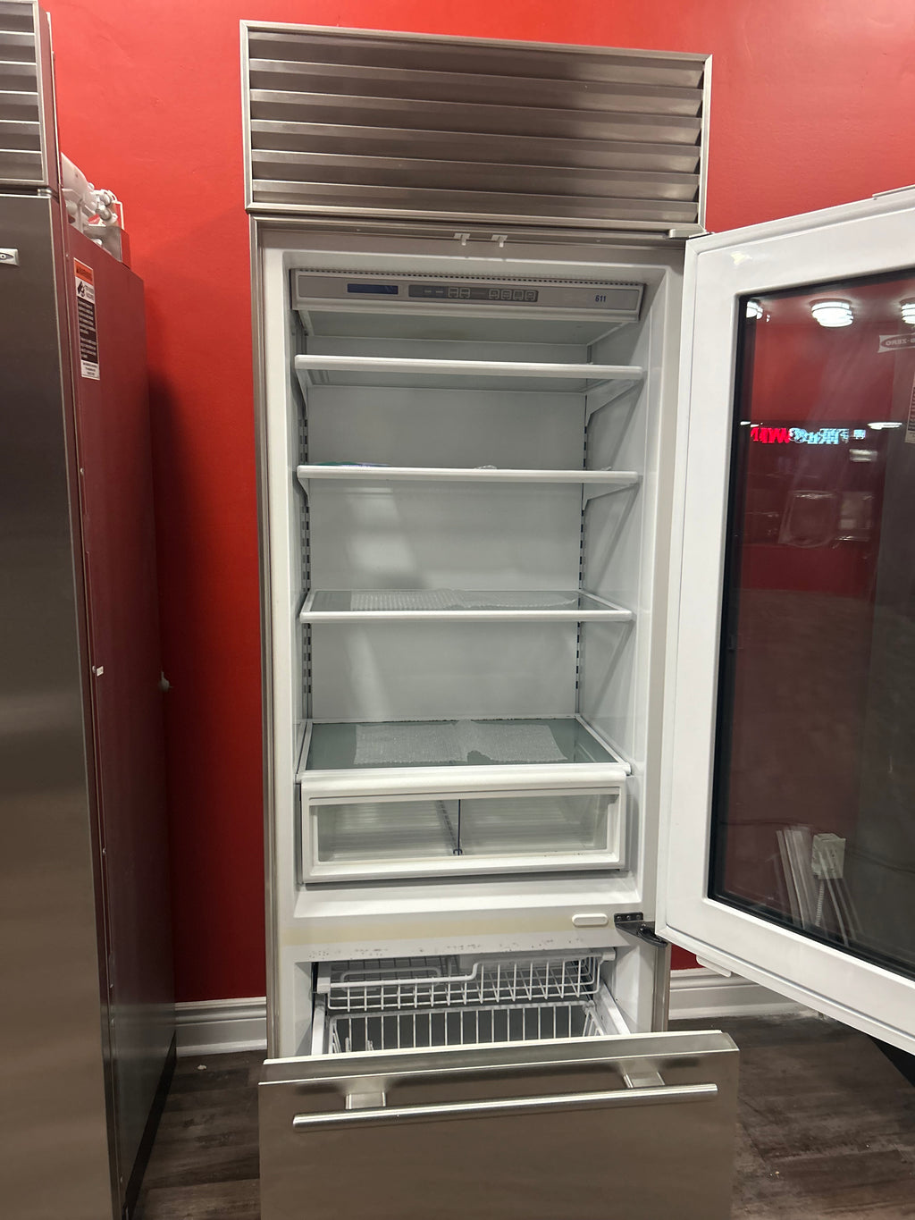 30" Subzero Glass Door Refrigerator